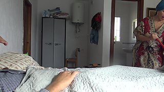 This Turkish Girl Is Shocked!!! I Take Out My Big White Cock in Front of Her.