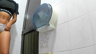 Camera records nurses pissing in public bathroom