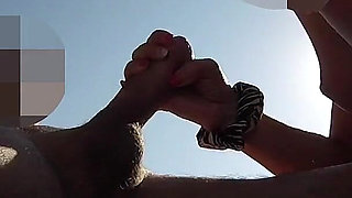 French Teacher Nudist Beach Blowjob Public to Voyeur with Cumshot - Misscreamy