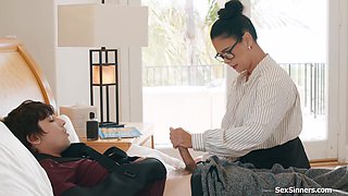 Mature asian teacher gives student a really HELPING HANDjob