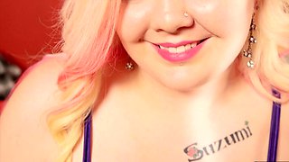 Blonde Chikita shows off her big boobs and bush