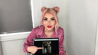 Cute bae in glasses commeting small dick