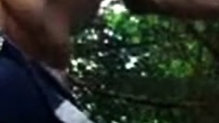 Fat Daddy Gets Outdoor Blowjob