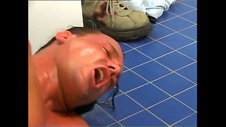 MILF with Giant Tits Fucked in the Public Toilet and Cumshot in Mouth by Vintage Big Cock