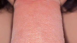 Sloppy Closeup Blowjob Hot Stepmom Sucking Stepson's Cock Then He Accidently Cum in Her Mouth