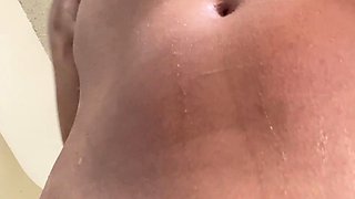 Amateur Babe in Glasses jerks cock for facial