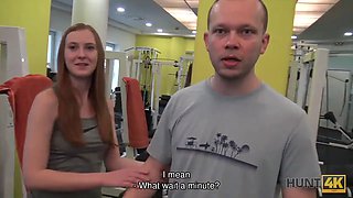 HUNT4K. Young bitch is hypnotized by banknotes so why spreads legs