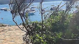 French Girl Sucking Amateur on Nude Beach Public in Greece to Stranger with Cumshot - Misscreamy