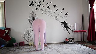 Goddess Aurora Willows Bend Over, and Cameltoe in Pink Dress Pants, Custom Order