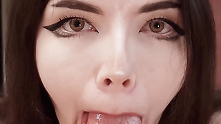 Hot Cocksucker Expertly Practices Ball Worship, Bringing His Cock to a Juicy Creamy Facial Finish