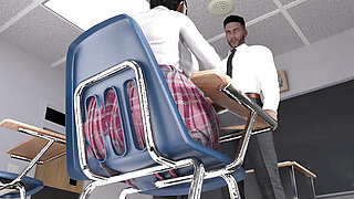 Big Ass Ebony Babe Fucked in Class by BBC Teacher - 3D Animation