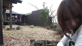 Japanese fuck party in the outdoor hot spring
