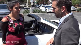 Sexy Curvy Busty Latina Babe Violet Starr Pays the Loan, By Letting The Loan Agent Fuck Her On Camera