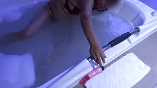 I'm Driven Crazy with Passion by My Stepbrother's Big Cock, I Enjoy It in the Motel Jacuzzi
