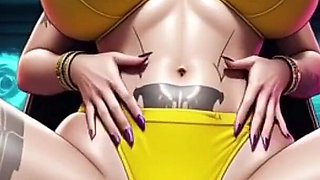 Cyberpunk Woman Sexy Pose on Music (ai Animation)