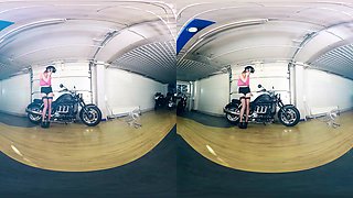 Redhead Gets Turned on by Her Motorcycle
