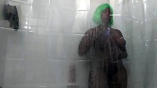 Curvy Ebony Takes Erotic Shower