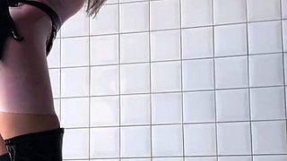 Latex slut solo anal masturbation