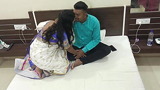 Indian Couple on New Year Night Celebrating Anniversary