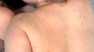 Wow! First Time Homemade Threesome with Busty Chubby Wife and Petite 18yo Girl (boobs_world with Face)