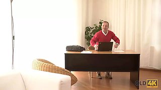 Old4k. dirty-minded grandpa invites blonda angel ellen jess inside to have porno