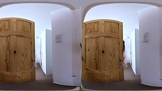 Stepbrother-In-Voyeur; Solo Brunette On The Bed