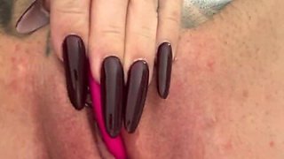 Watch Me Masturbating Slave. Hot MILF, Pierced Pussy, Toy, Long Nails, Big Tits, Steomong Pussy