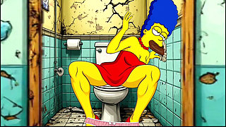 Married Housewife Gets Fucked in a Dirty Toilet. Cartoon Parody
