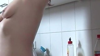 3some in the kitchen with the horny pierced and tattooed German matures