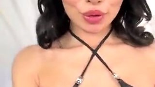 Hot brunette from squirt masturbating on webcam