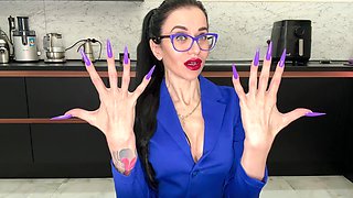 New Longer Shape and New Purple Color, Claws, Long Flexible Fingers Wide Palms and Handjobs with Spit