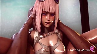 3d Animated - Takes Huge Black Dick - Hardcore Fucking With A Tight Ass And Wet Open Pussy
