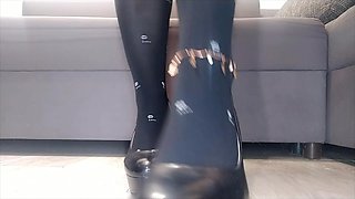 Feet Fetish, Black Nylon and High-heels