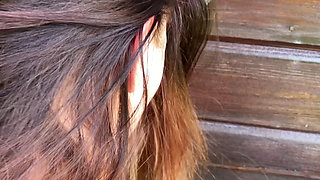 XL 18 years young cock fucks horny milf outdoor in the garden - without a condom in my cunt - cum creampie - Am I pregnant now?