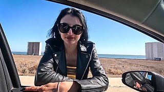 Up Your Skirt and Get in the Cock! Car-sex with Skinny-teen Madison Cumslut