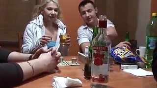 Friends drunk a Russian student and had sex with her in all holes - real shooting