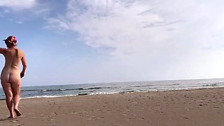 Hot MILF Wife Locks Hubby's Balls in Chastity Cage on Beach - Femdom Humiliation & Sissy Training
