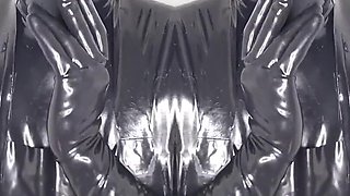 Cum eating for Lady Valeska's rubber clinic