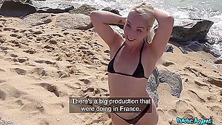 Full Video - Blonde Beach Babe In Bikini Has Risky Sex In Public