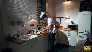 Daddy Seduces Hot Redhead With Mustache - Cheating Girlfriend Sucks Cock In HD