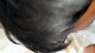 Extreme amateur pov blowjob with brunette babe
