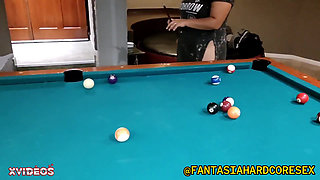 Sucking My Trimmed Pool Teacher's Cock Deep in Her Throat