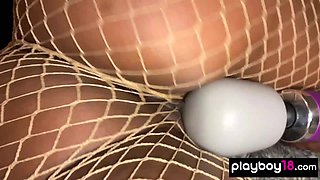 Ebony mommy dildoed her juicy black slit