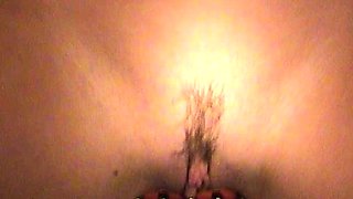 Busty curly brunette with big boobs fucks on couch