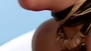 Busty blonde babe wearing stockings gets fucked till cumshot