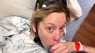 Blonde Nurse Blows Boyfriend in Hospital Pre-Op Room - Almost Caught by Surgeon! Ft. SmartyKat314