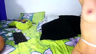 Petite small tit babe with perfect pussy masturbates