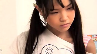 Cute Japanese teen invites 2 men for threesome