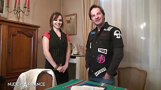 Wild porn casting of a young waitress Alyzee 23 years old