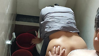 Madam fucked standing in the office toilet